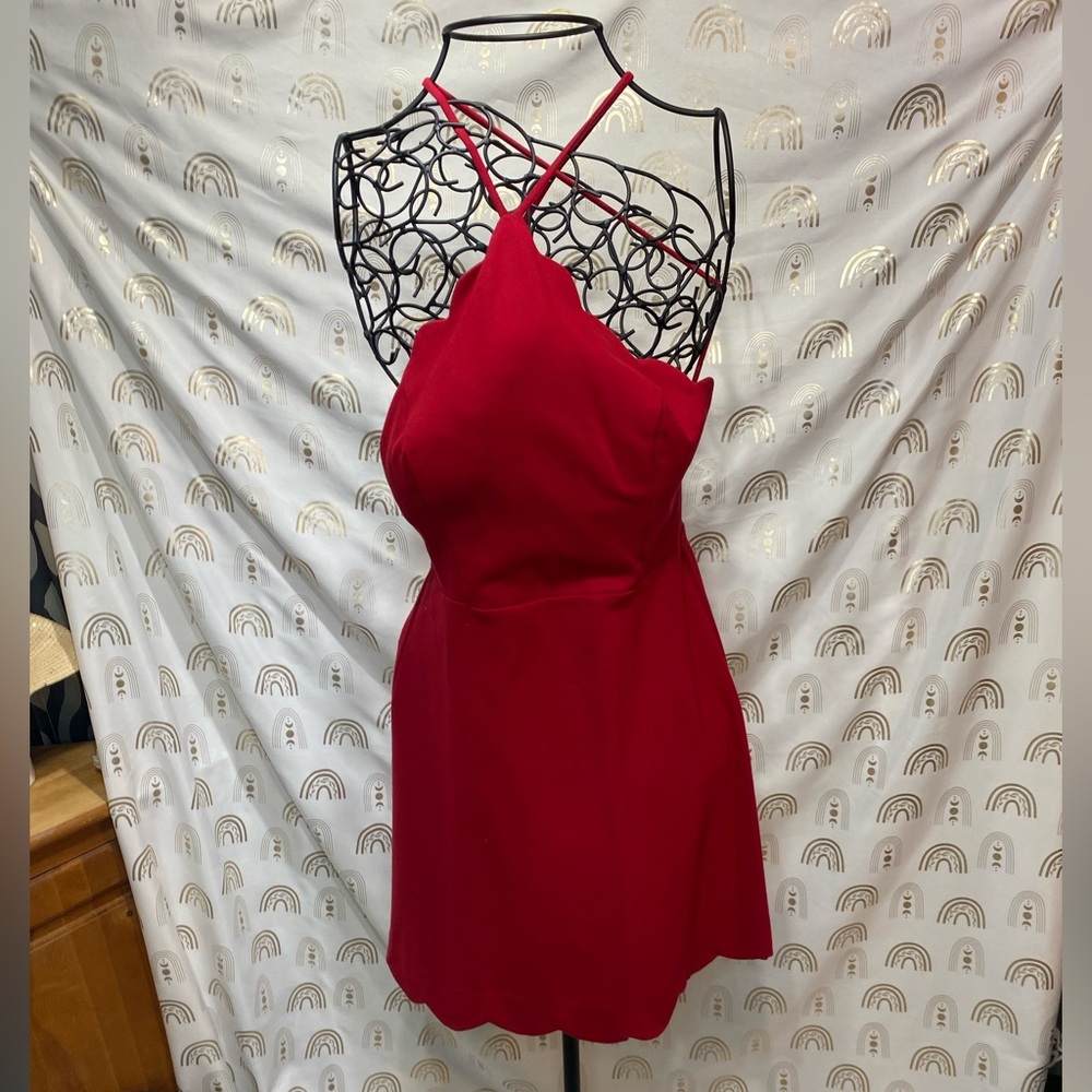 Lush Scarlet Halter Mini Dress